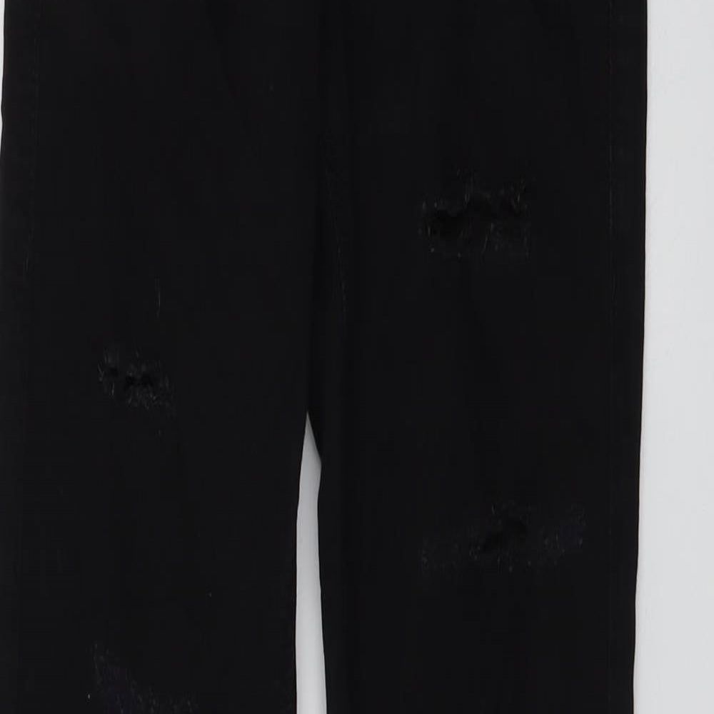 Topshop Womens Black Cotton Skinny Jeans Size 26 in L27 in Regular Button