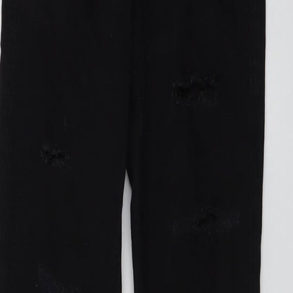 Topshop Womens Black Cotton Skinny Jeans Size 26 in L27 in Regular Button