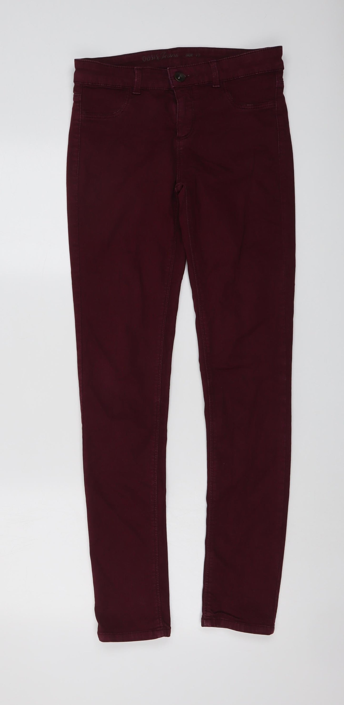 Oasis Womens Purple Cotton Skinny Jeans Size 10 L30 in Regular Button