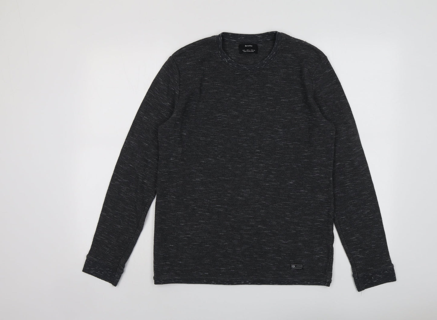 Mens UK Size L Bershka Grey Pullover Sweatshirt