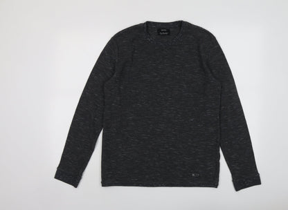 Mens UK Size L Bershka Grey Pullover Sweatshirt