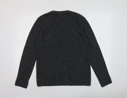 Mens UK Size L Bershka Grey Pullover Sweatshirt