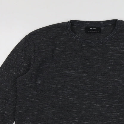 Mens UK Size L Bershka Grey Pullover Sweatshirt