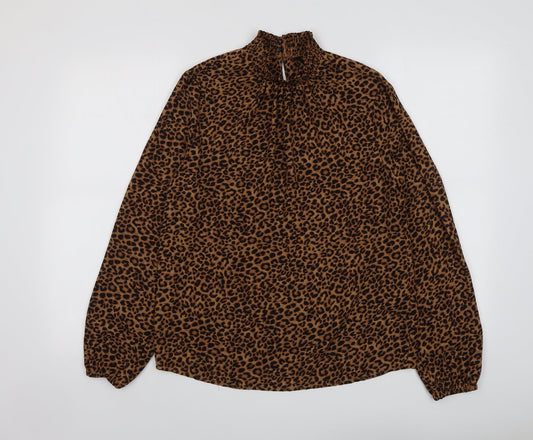 Womens UK Size 8 New Look Brown Basic Blouse