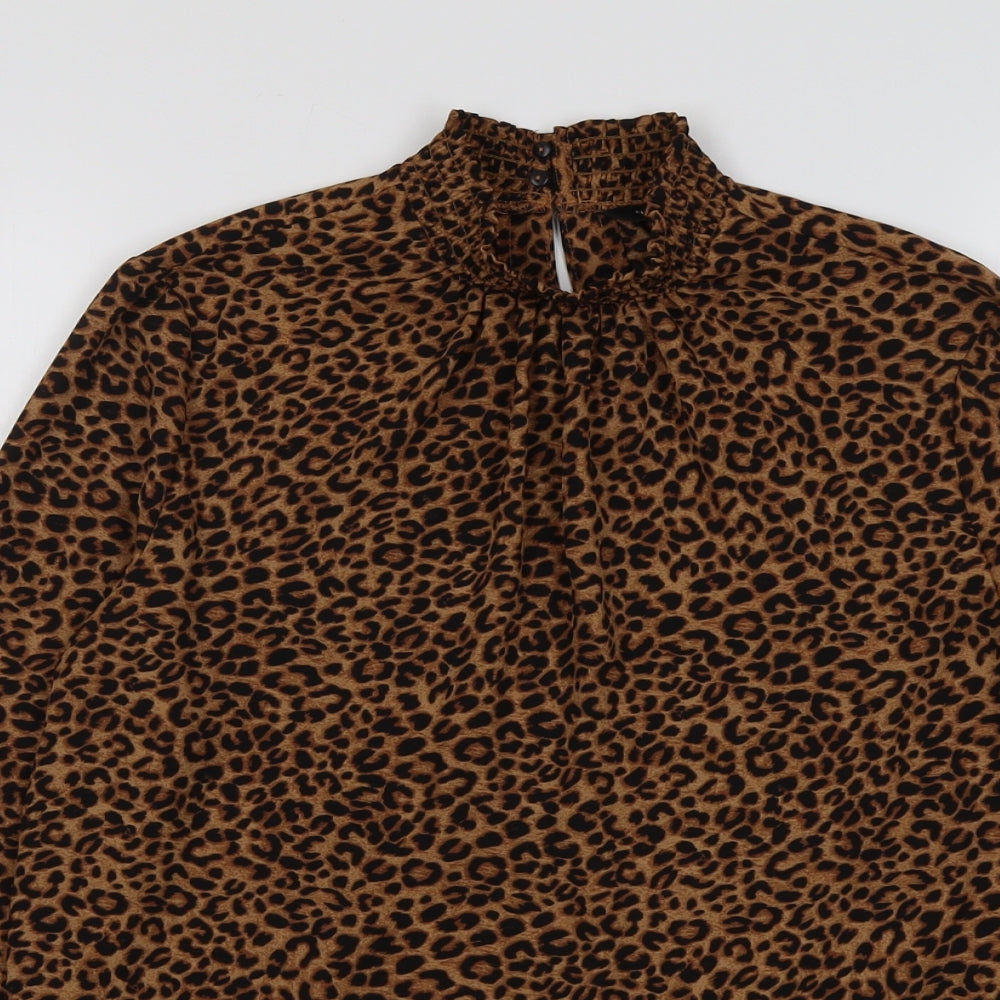 Womens UK Size 8 New Look Brown Basic Blouse