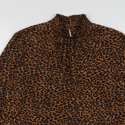 Womens UK Size 8 New Look Brown Basic Blouse