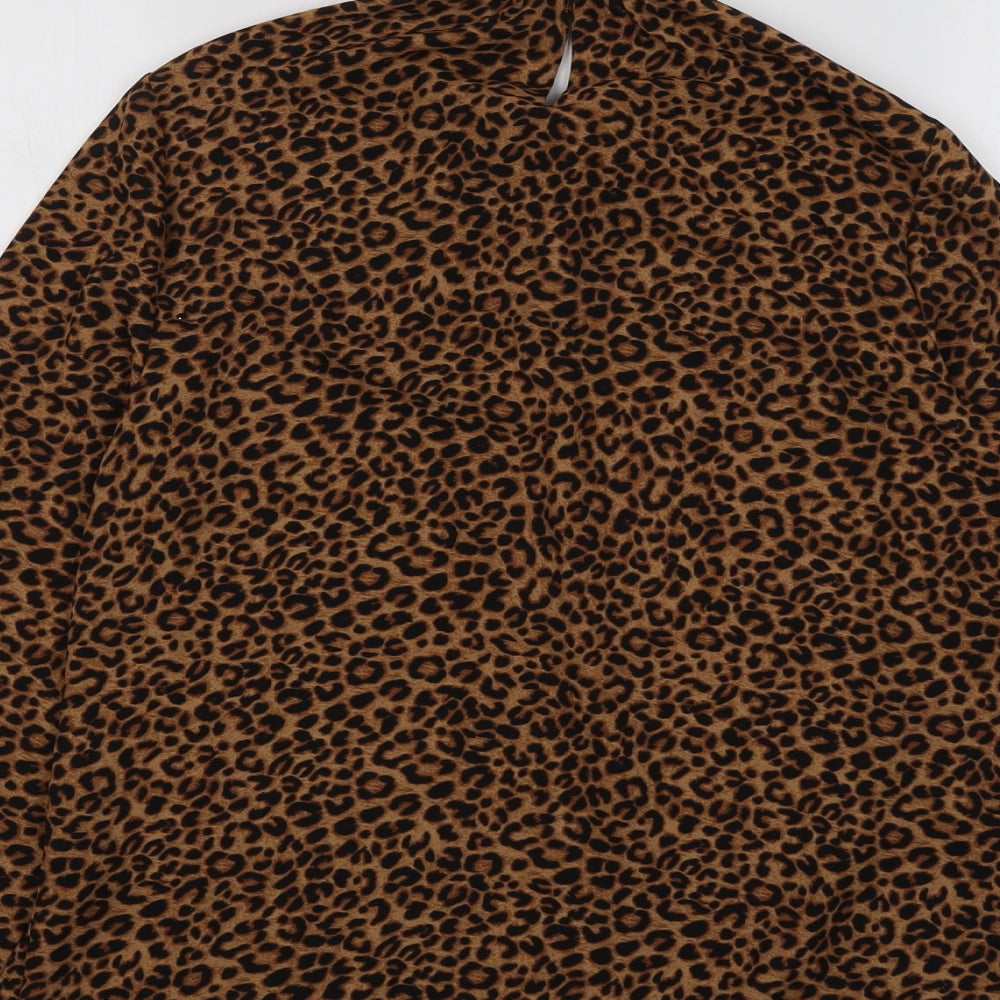 Womens UK Size 8 New Look Brown Basic Blouse