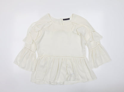 Womens UK Size 8 Marks and Spencer Ivory Basic Blouse