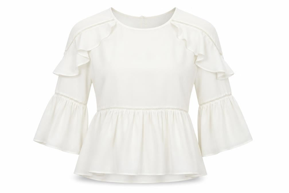 Womens UK Size 8 Marks and Spencer Ivory Basic Blouse