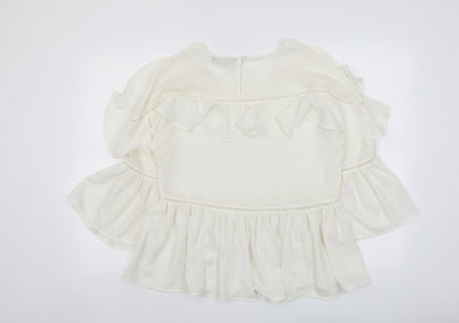 Womens UK Size 8 Marks and Spencer Ivory Basic Blouse