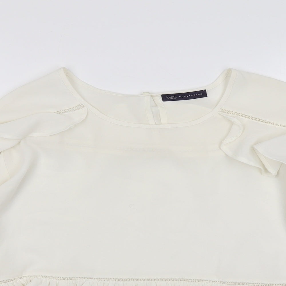 Womens UK Size 8 Marks and Spencer Ivory Basic Blouse