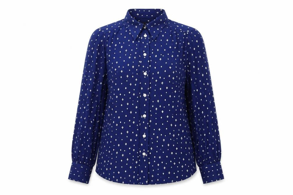 Womens UK Size 8 Marks and Spencer Blue Basic Button-Up