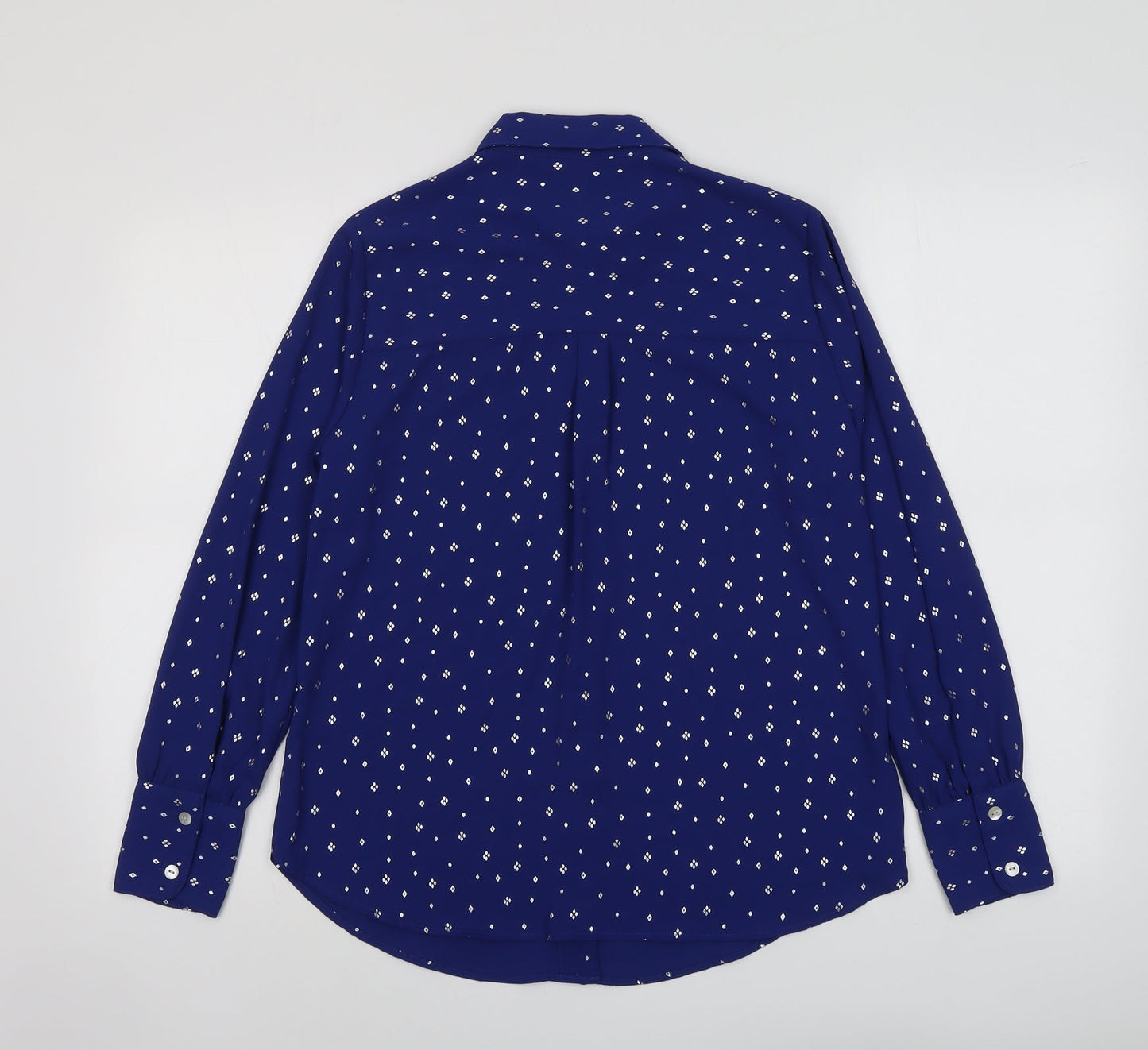 Womens UK Size 8 Marks and Spencer Blue Basic Button-Up