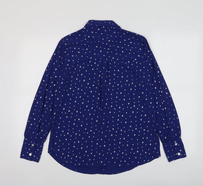 Womens UK Size 8 Marks and Spencer Blue Basic Button-Up