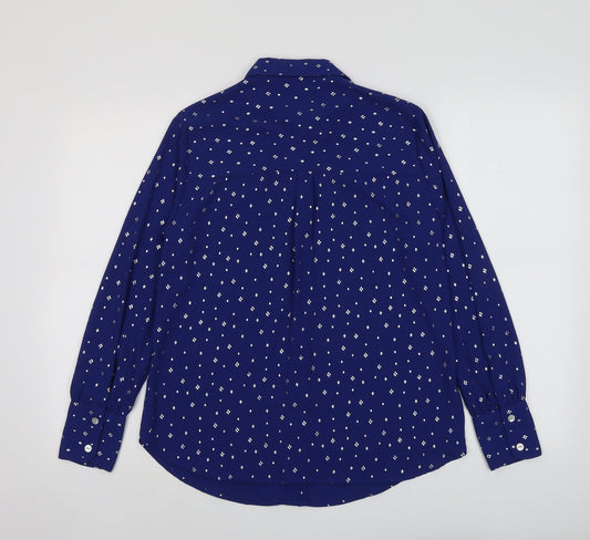 Womens UK Size 8 Marks and Spencer Blue Basic Button-Up