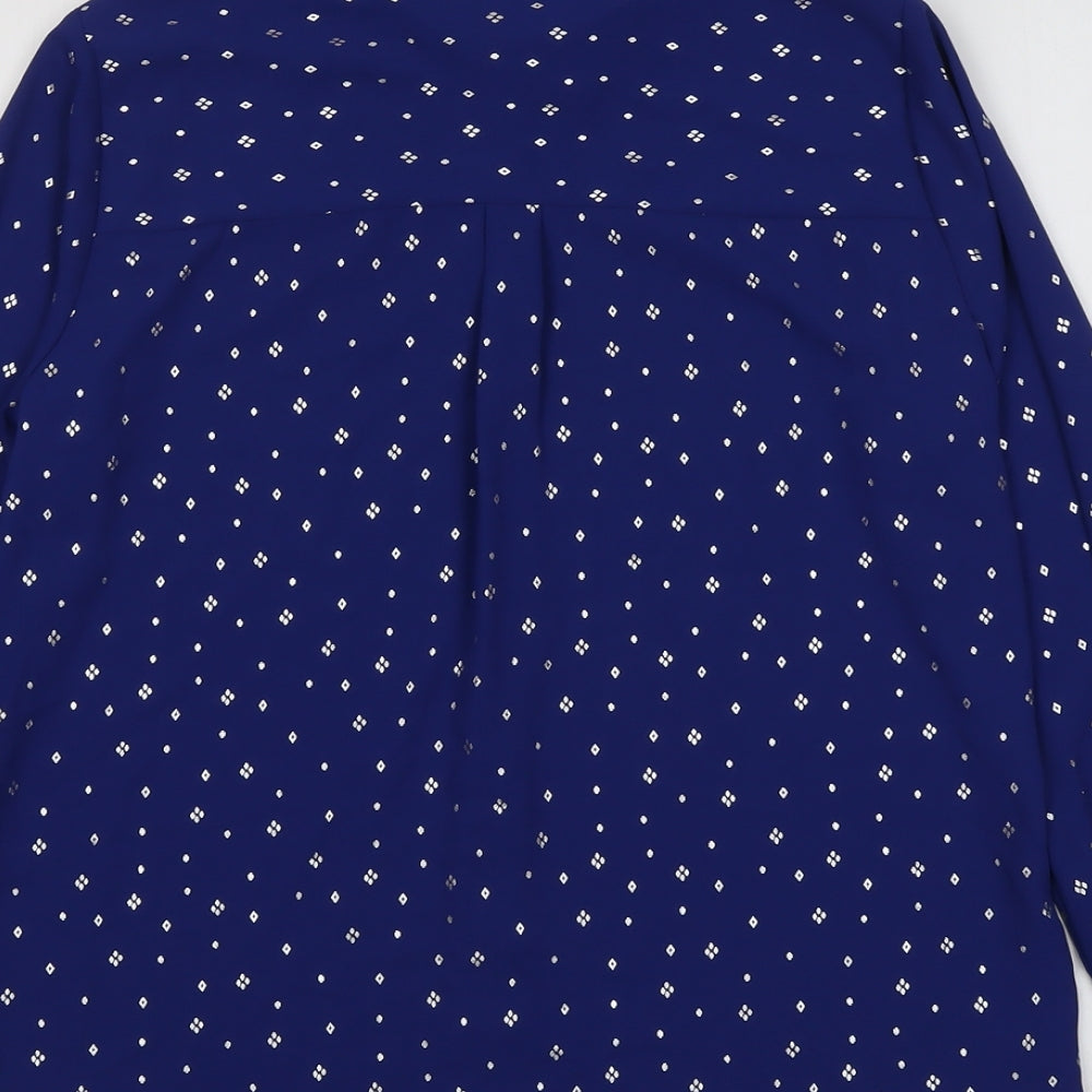Womens UK Size 8 Marks and Spencer Blue Basic Button-Up