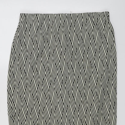 Mango Womens Beige Geometric Polyester Straight & Pencil Skirt Size M