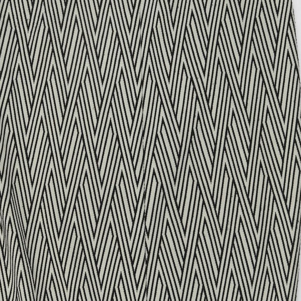 Mango Womens Beige Geometric Polyester Straight & Pencil Skirt Size M