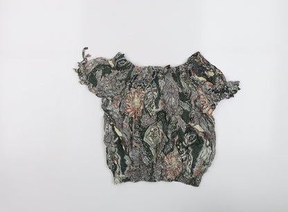 Womens UK Size S Zara Green Basic Blouse