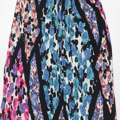 Topshop Womens Multicoloured Floral Viscose Maxi Size 8 V-Neck Zip