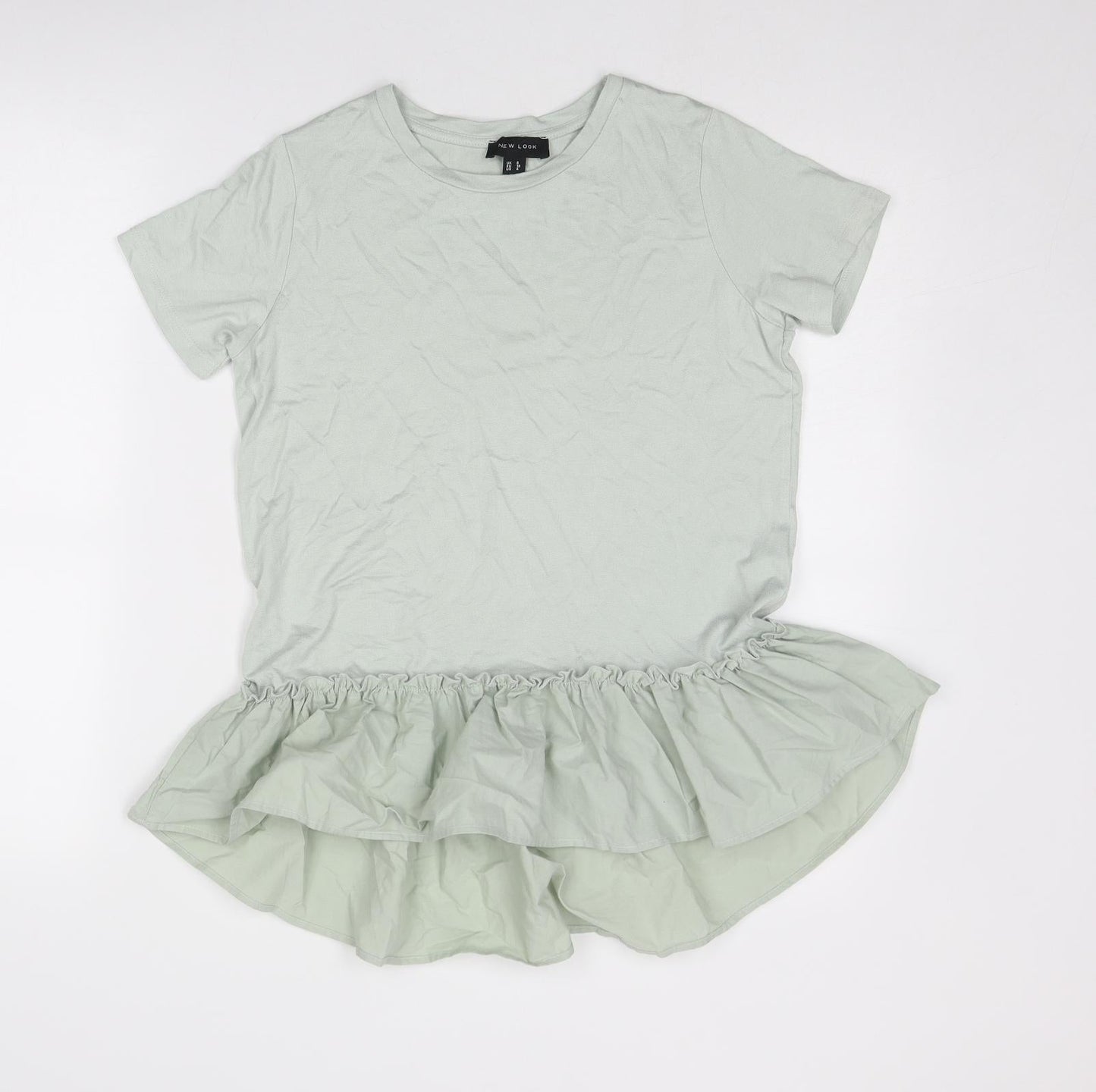 Womens UK Size 8 New Look Green Basic T-Shirt
