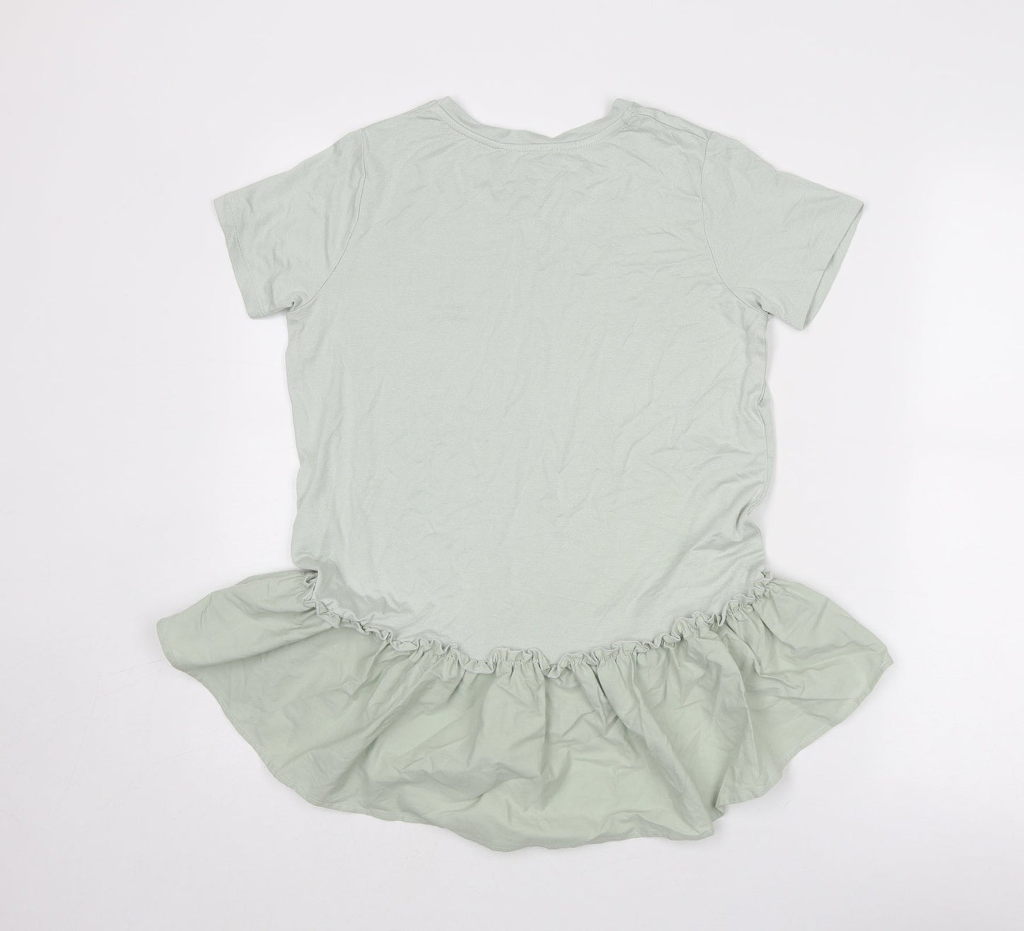 Womens UK Size 8 New Look Green Basic T-Shirt