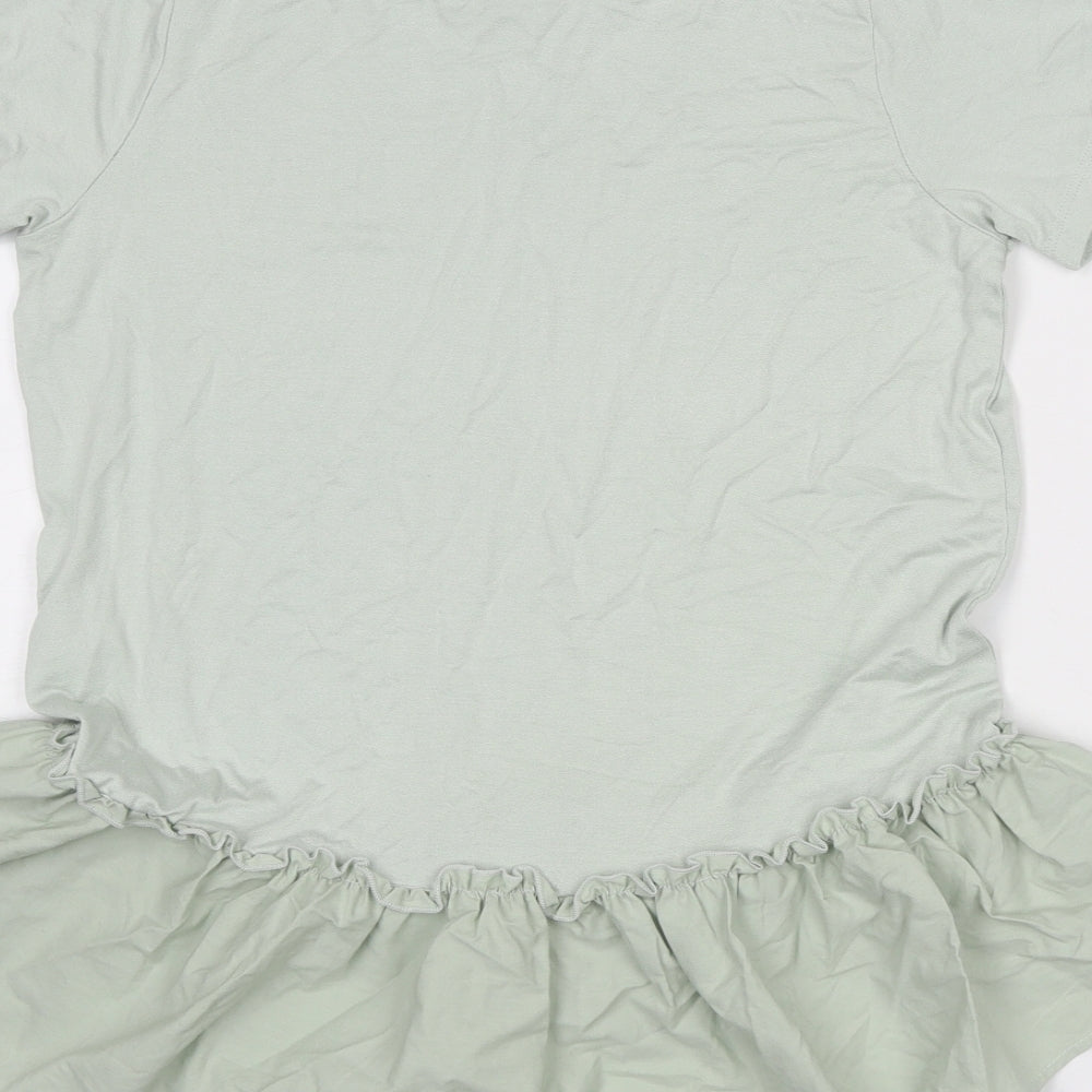 Womens UK Size 8 New Look Green Basic T-Shirt