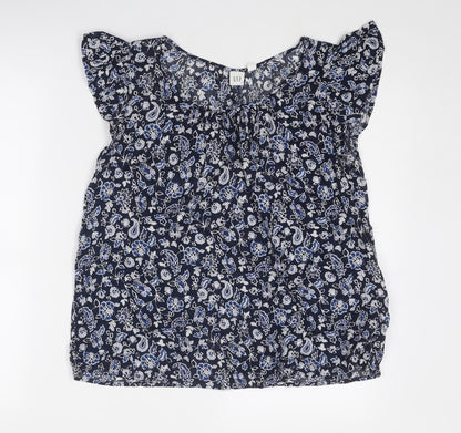 Womens UK Size S Gap Blue Basic Blouse