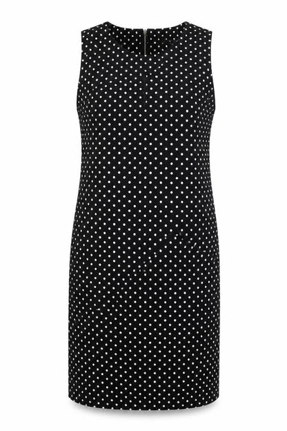 Nine West Womens Black Polka Dot Polyester Shift Size 8 Boat Neck Zip
