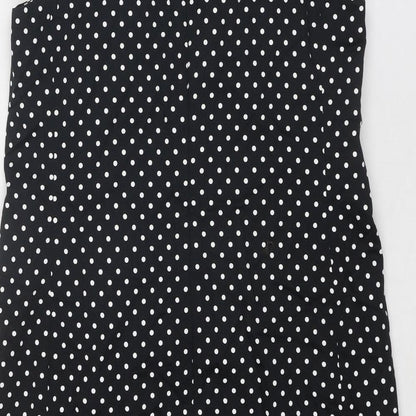 Nine West Womens Black Polka Dot Polyester Shift Size 8 Boat Neck Zip
