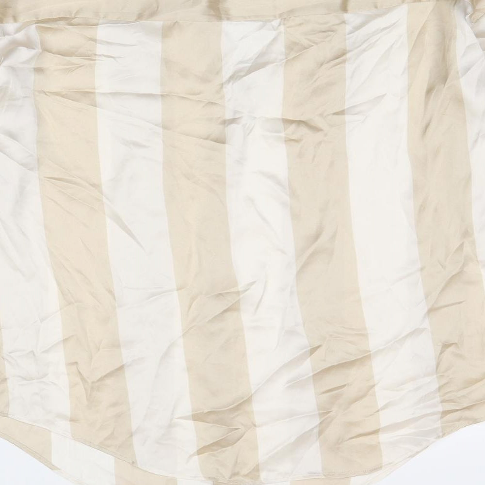 Womens UK Size S Zara Beige Basic Button-Up