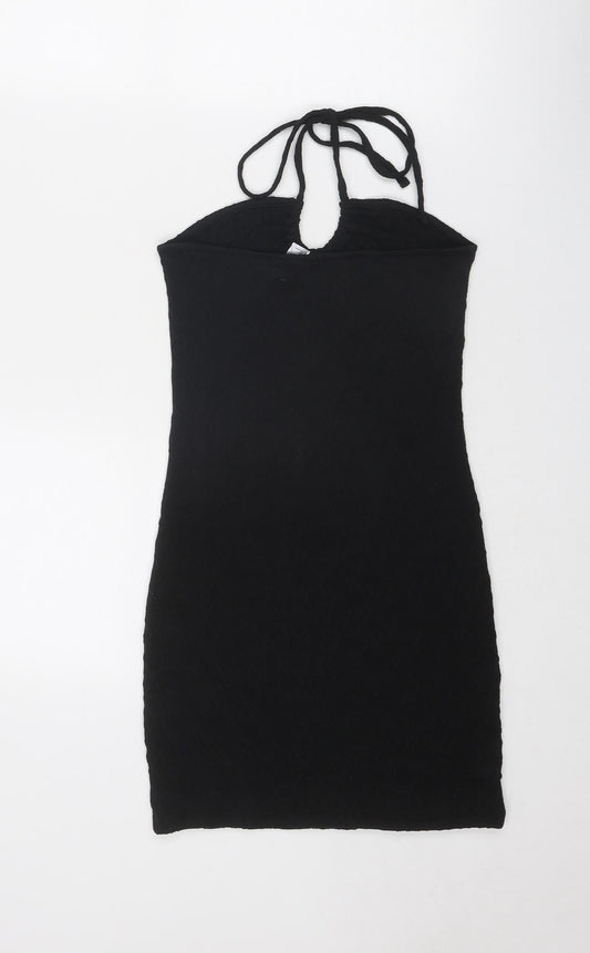 Divided by H&M Womens Black Polyester Mini Size S Halter Pullover