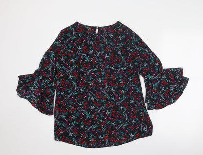 Womens UK Size 12 Dorothy Perkins Multicoloured Basic Blouse