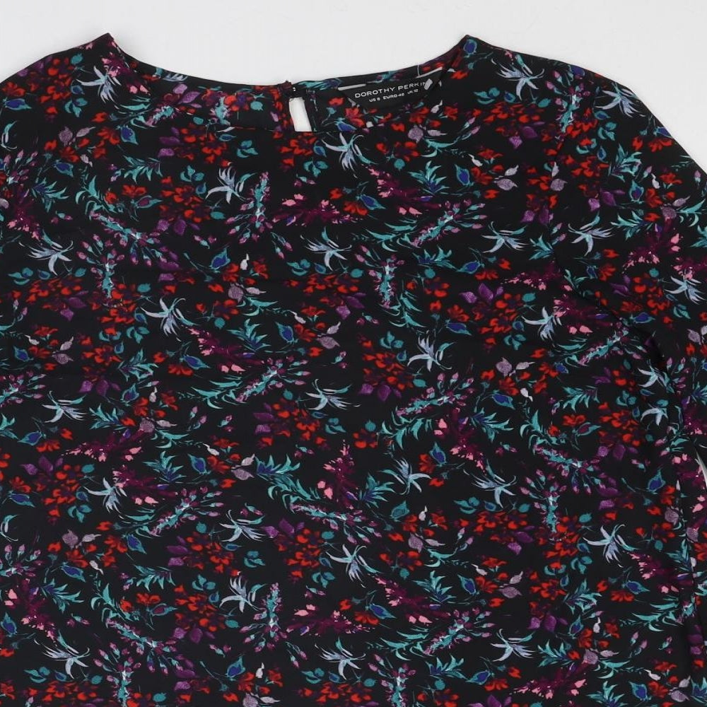 Womens UK Size 12 Dorothy Perkins Multicoloured Basic Blouse
