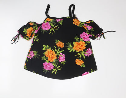 Womens UK Size 8 New Look Black Basic Blouse