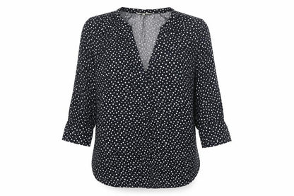 NEXT Womens Grey Animal Print Viscose Basic Blouse Size 10 V-Neck - Spotted
