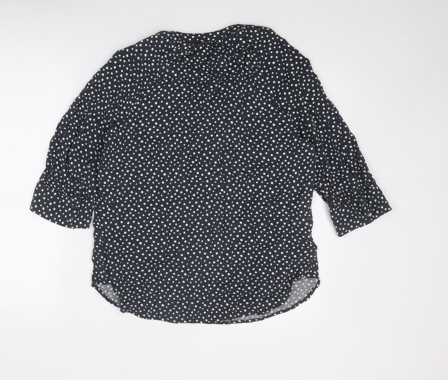 NEXT Womens Grey Animal Print Viscose Basic Blouse Size 10 V-Neck - Spotted