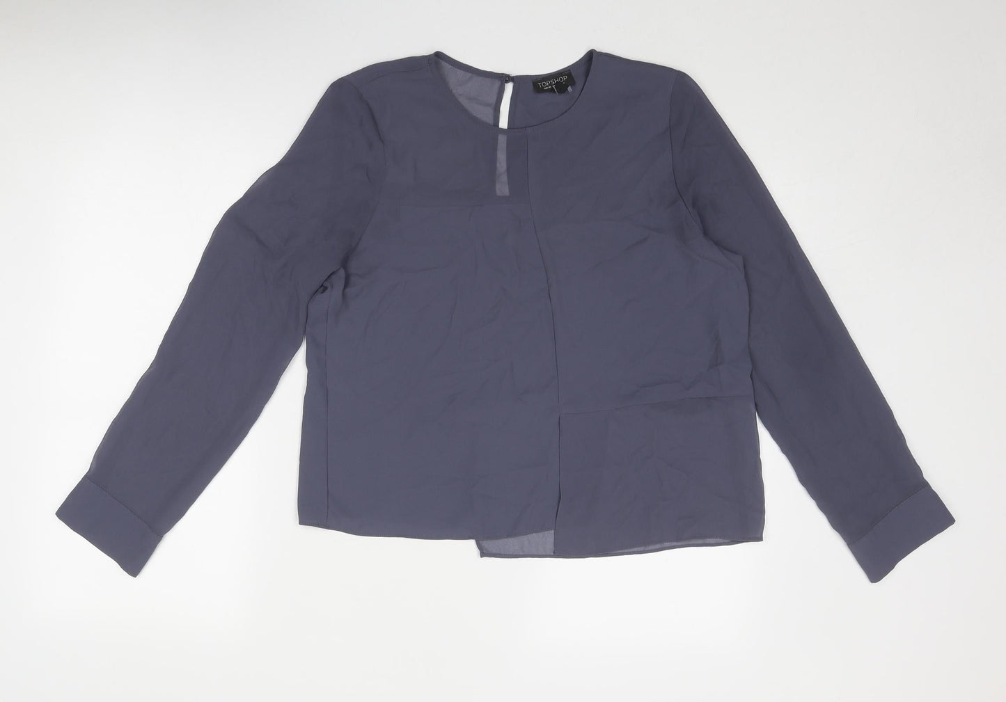 Womens UK Size 12 Topshop Grey Basic Blouse