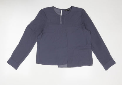 Womens UK Size 12 Topshop Grey Basic Blouse
