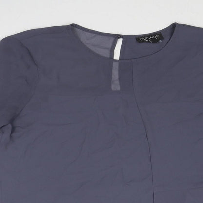 Womens UK Size 12 Topshop Grey Basic Blouse