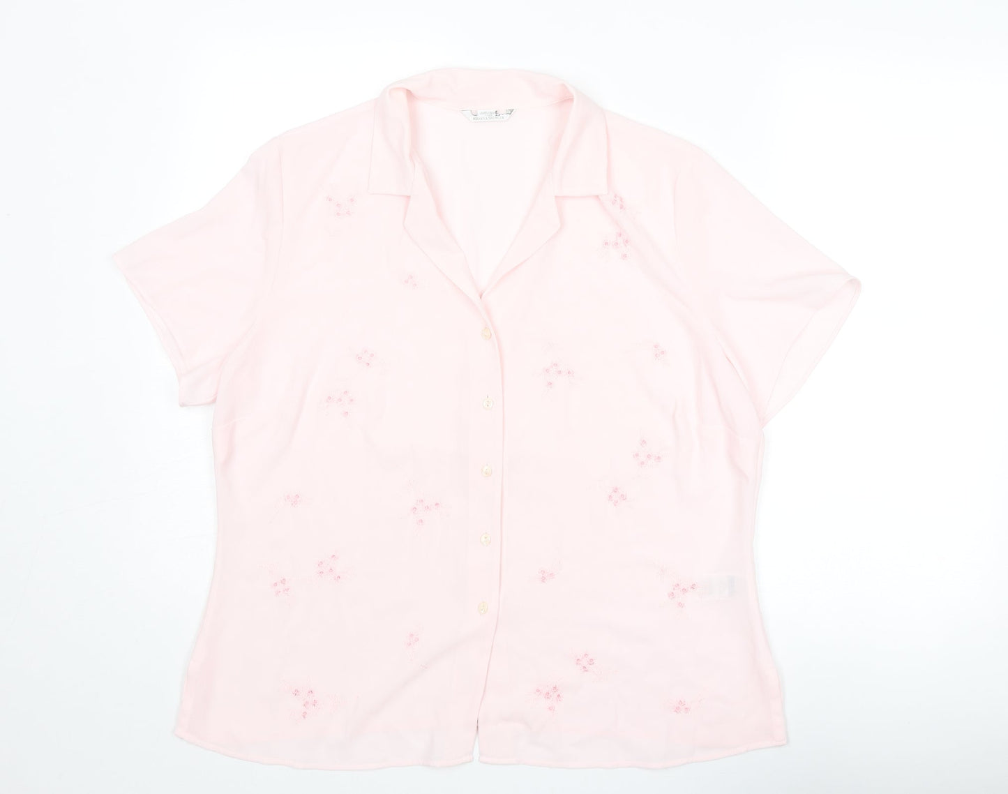 Womens UK Size 18 St Michael Pink Basic Button-Up