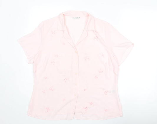 Womens UK Size 18 St Michael Pink Basic Button-Up