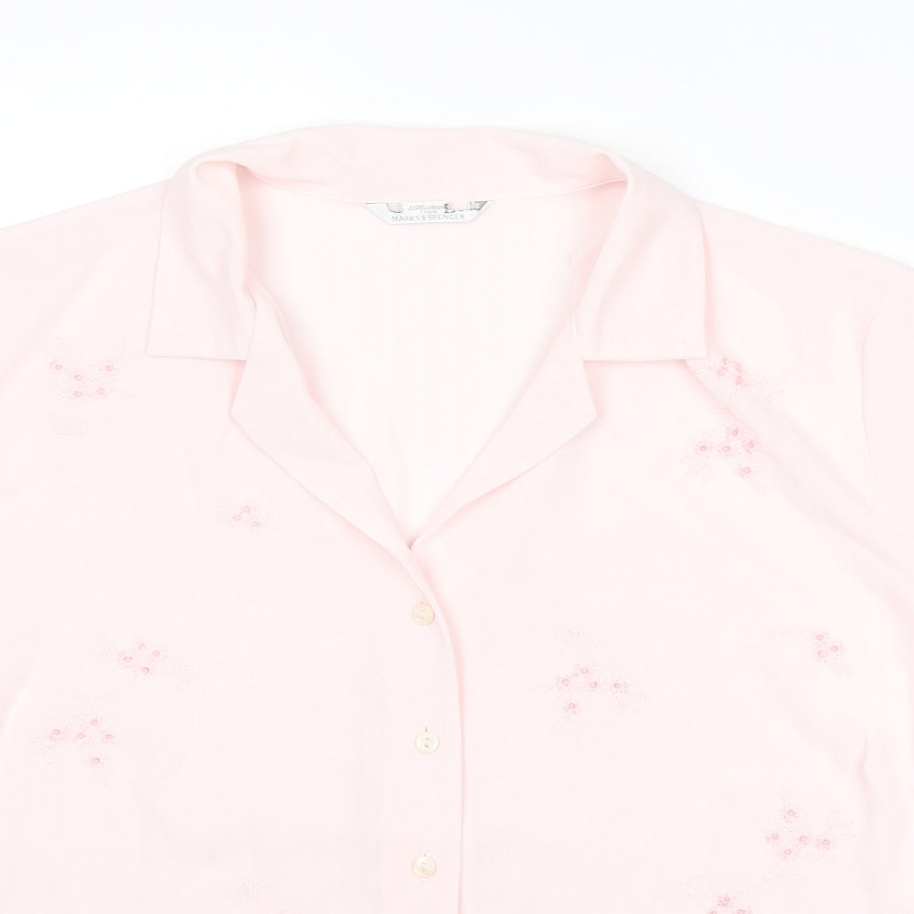 Womens UK Size 18 St Michael Pink Basic Button-Up