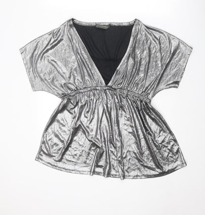 Womens UK Size XL Blooming Marvellous Silver Basic Blouse
