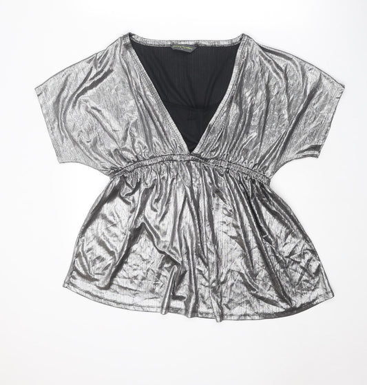 Womens UK Size XL Blooming Marvellous Silver Basic Blouse