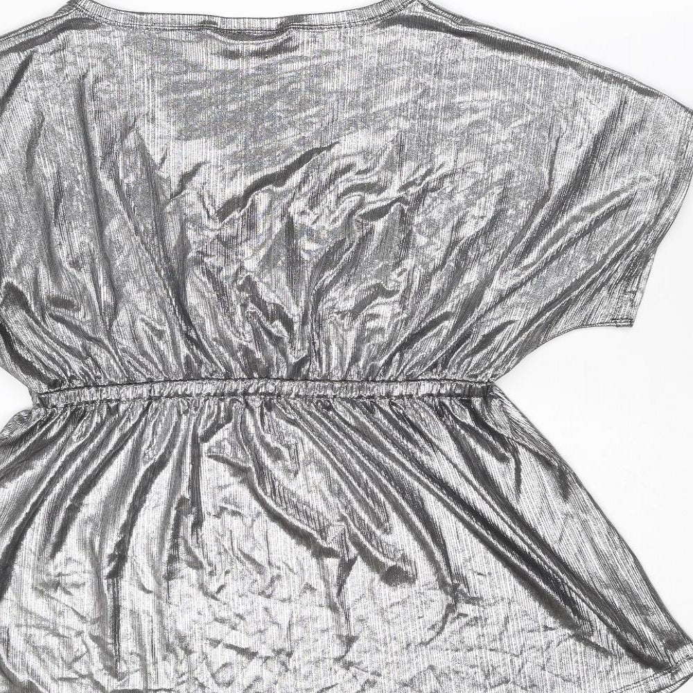 Womens UK Size XL Blooming Marvellous Silver Basic Blouse
