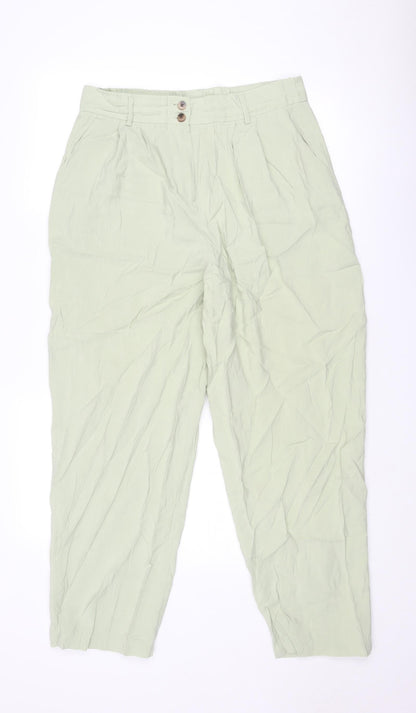 Womens UK Size 16 VILA Regular Fit Carrot Green Trousers
