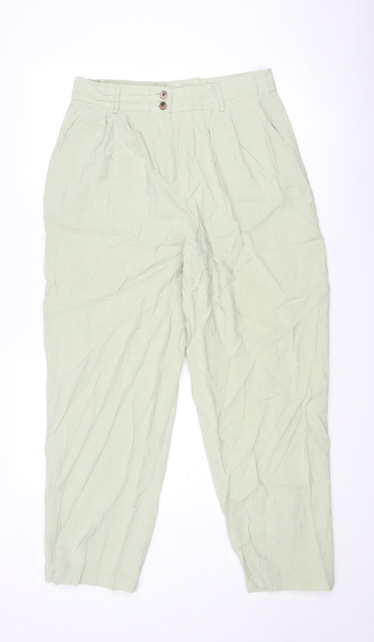 Womens UK Size 16 VILA Regular Fit Carrot Green Trousers