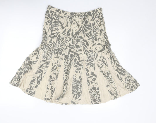 Maine Womens Beige Geometric Linen Swing Set Size 10 Zip