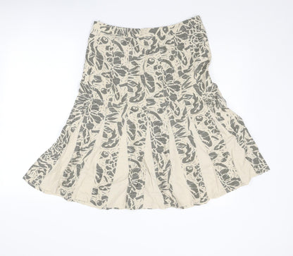 Maine Womens Beige Geometric Linen Swing Set Size 10 Zip